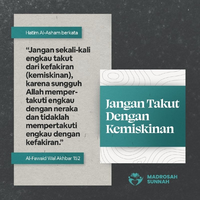 Jangan Takut Dengan Kemiskinan